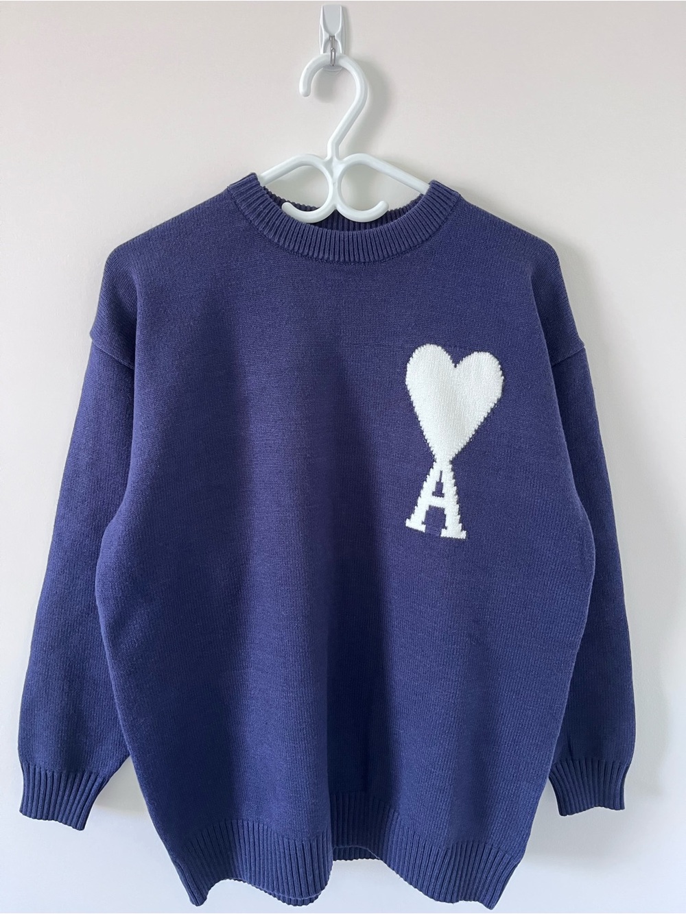 Ami Navy Blue Sweater with White Heart